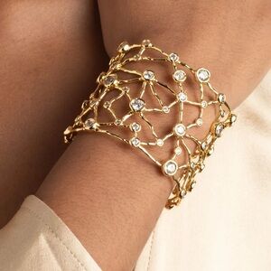 ALEXIS BITTAR • Asterales Gold Celestial Wide Cuff Bracelet